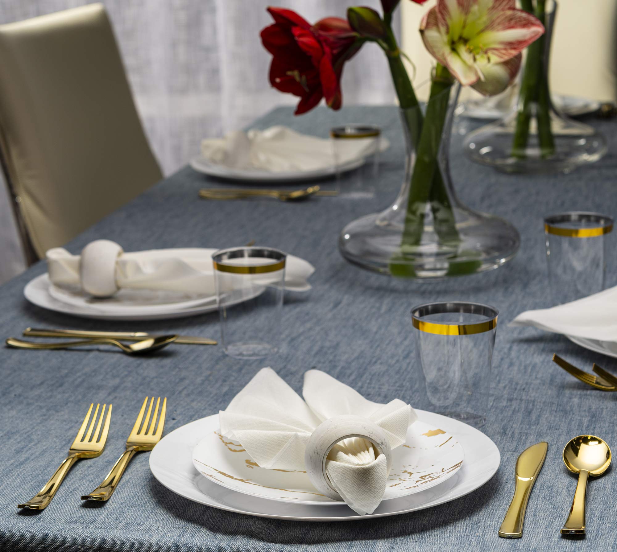Premium Gold Plastic Forks - Heavy Duty Disposable Cutlery Set (40-Pack) - Elegant & Durable for Catering, Restaurants, Parties, Weddings & Outdoor Dining - Looks Like Real Gold Silverware