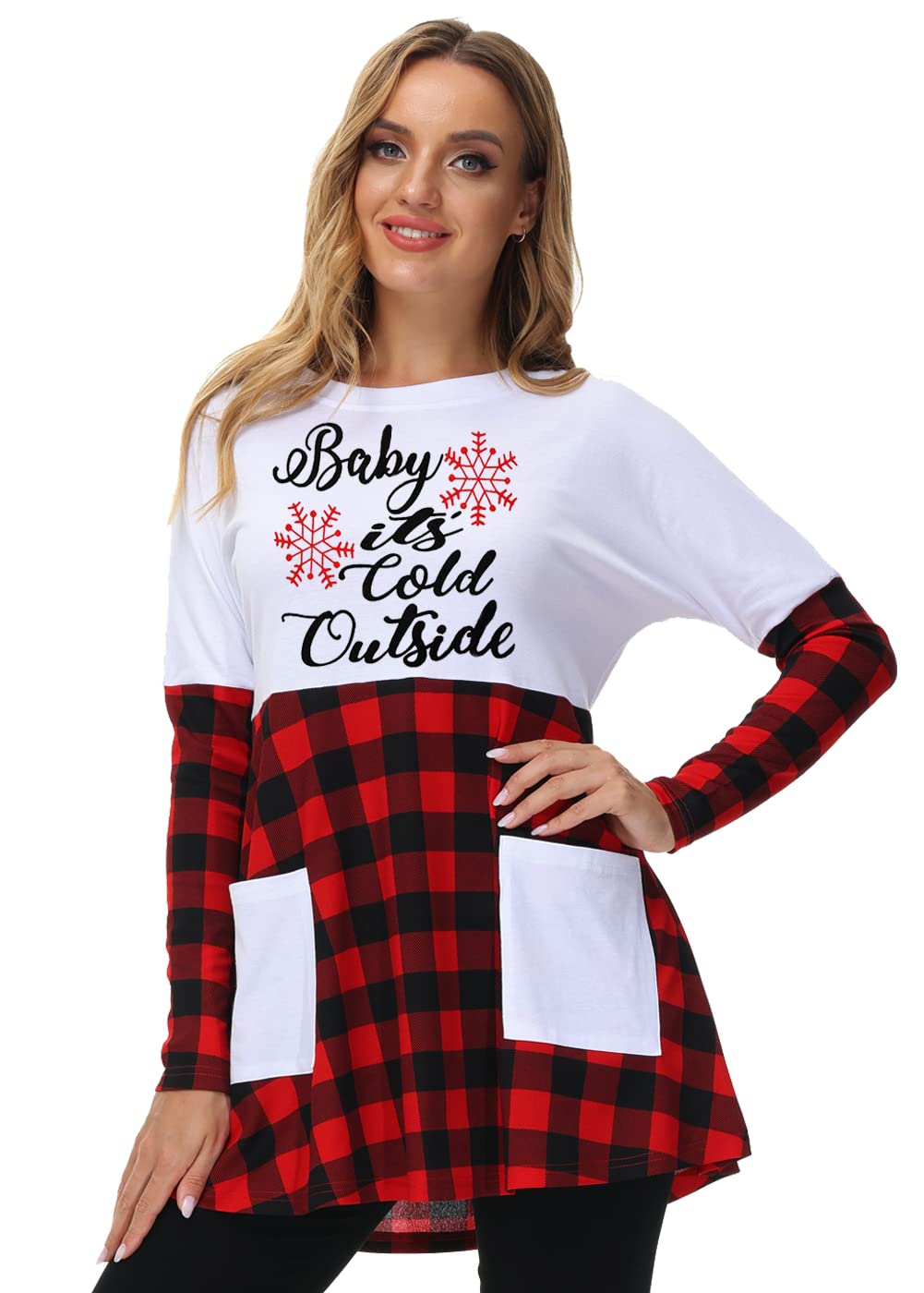 Deerose Women's Mardi Gras Shirt - Long Sleeve Funny Plaid St. Patrick's Day Top for Party, Pub Crawl & Festive Celebrations