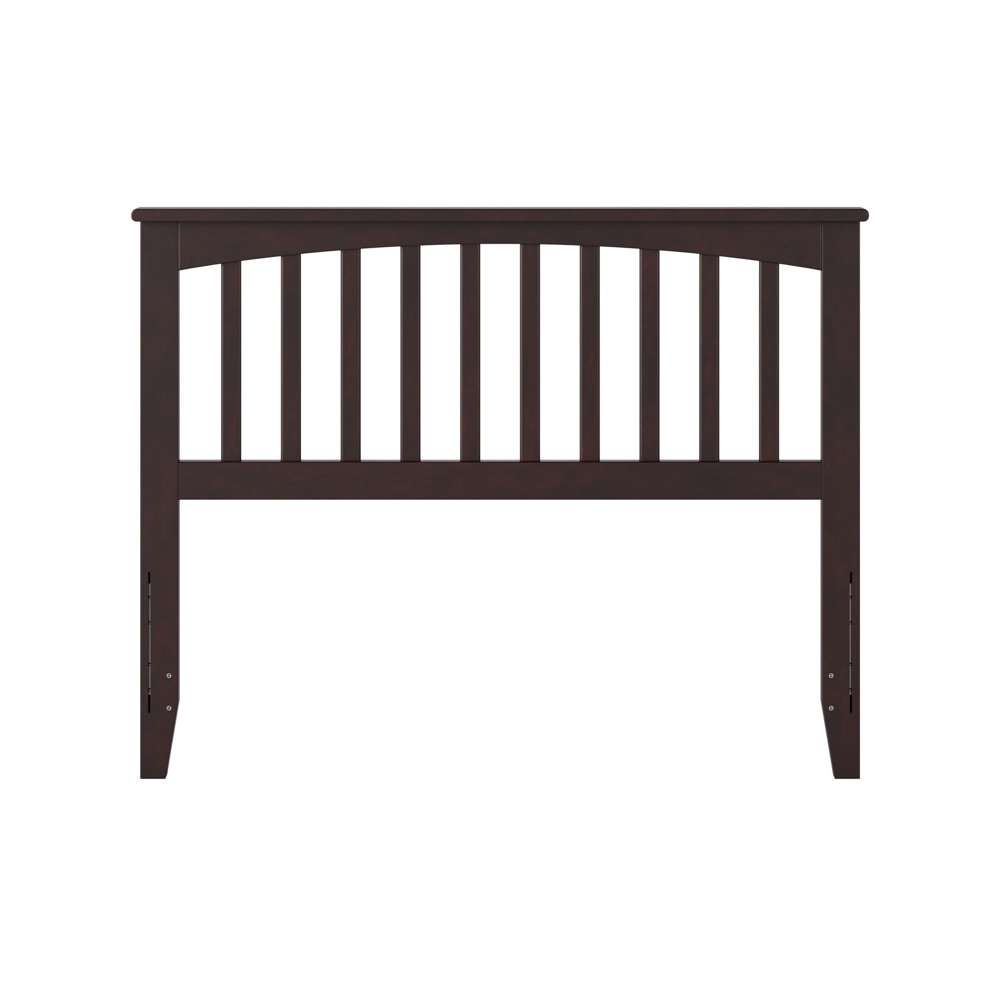 AFI Mission Full Solid Wood Headboard with USB Charging Ports - Espresso Finish for Modern Bedroom Decor & Space-Saving Storage Solution