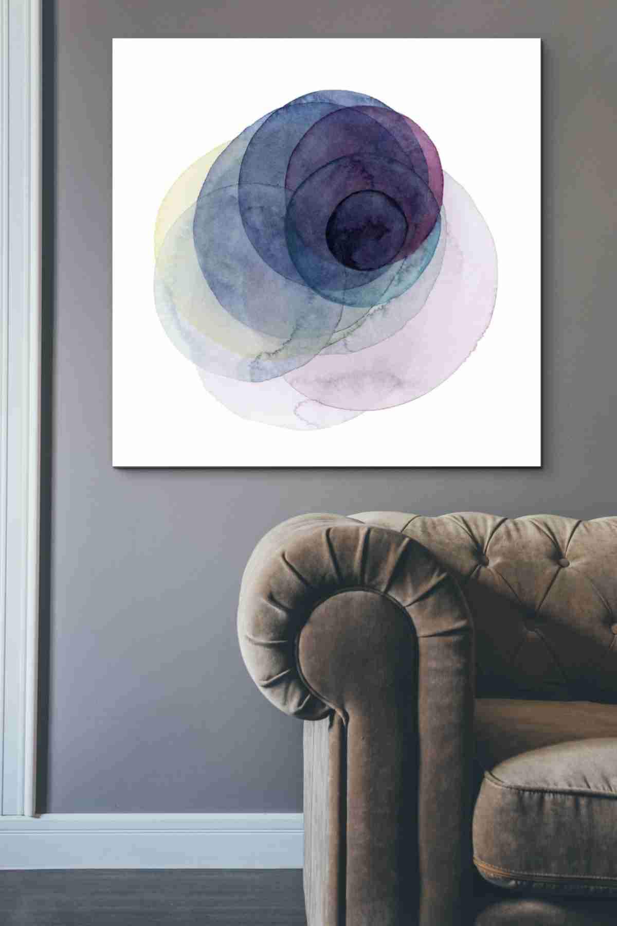 Grace Popp Evolving Planets III Canvas Wall Art - 37x37 Inch Modern Abstract Space Painting for Living Room, Bedroom & Office Decor