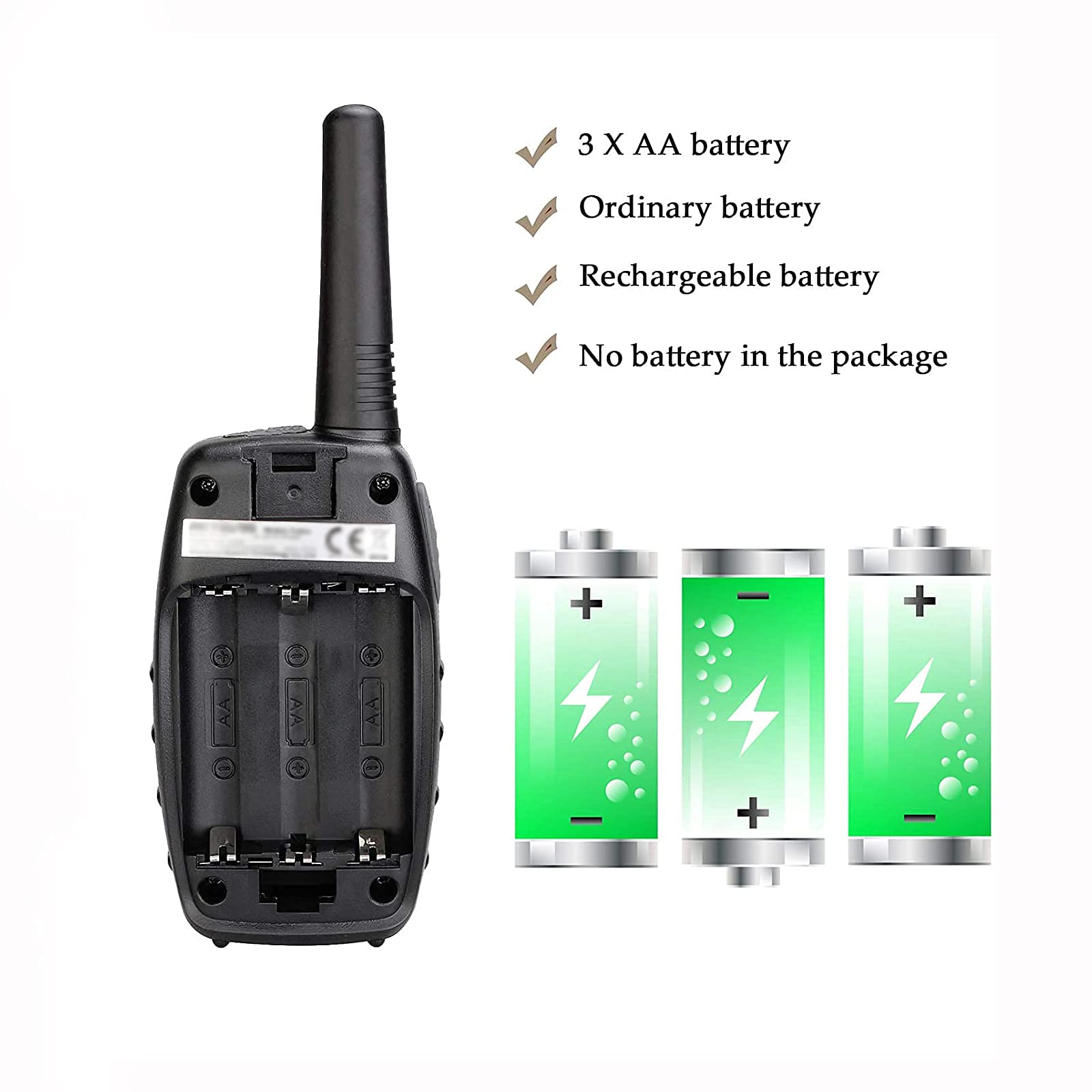 Retevis RT628 Kids Walkie Talkies - 2 Way Radios for Boys & Girls Ages 6-12, Long Range Communication Toys for Outdoor Play, Camping, Hiking & Birthday Gifts (Black, 1 Pair) - Perfect for Family Adventures, Backyard Fun & Emergency Preparedness