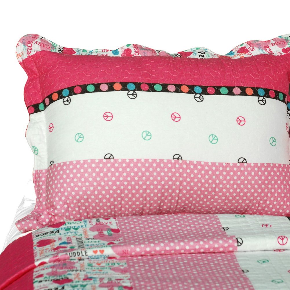 Fearless Cotton 3-Piece Quilt Set - Vermicelli-Quilted Striped Printed Bedding (Full/Queen Size) | Soft & Breathable for All-Season Comfort - Perfect for Master Bedrooms, Guest Rooms & Cozy Home Decor