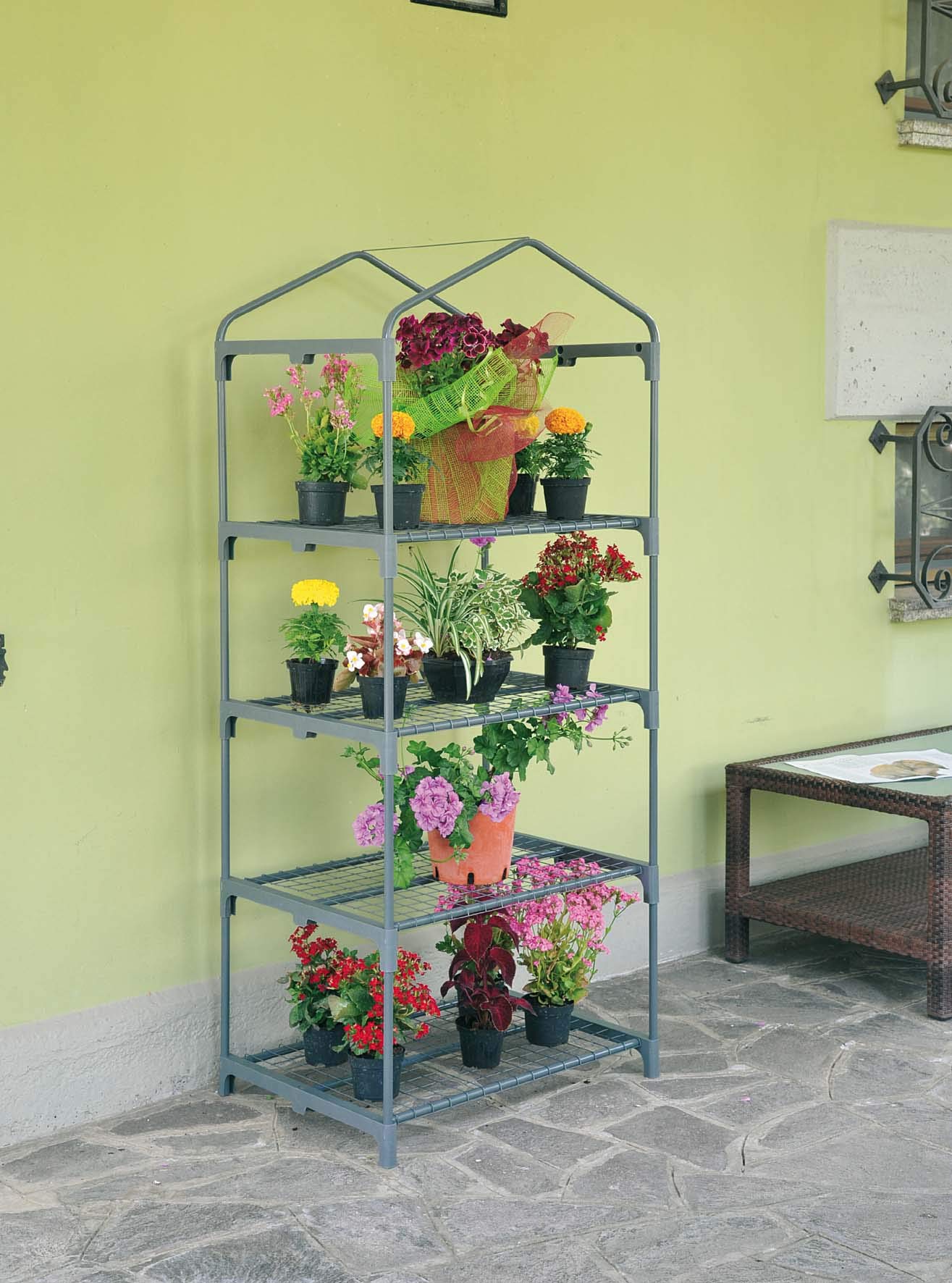 4-Tier Grey Azalea Greenhouse for Indoor/Outdoor Plants - Perfect for Gardening, Flowers, and Herbs
