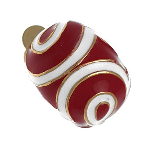 Giacinta Gold Tone Red White Clip On Earrings for Women – Fashion Statement Jewelry for Parties, Weddings & Special Occasions