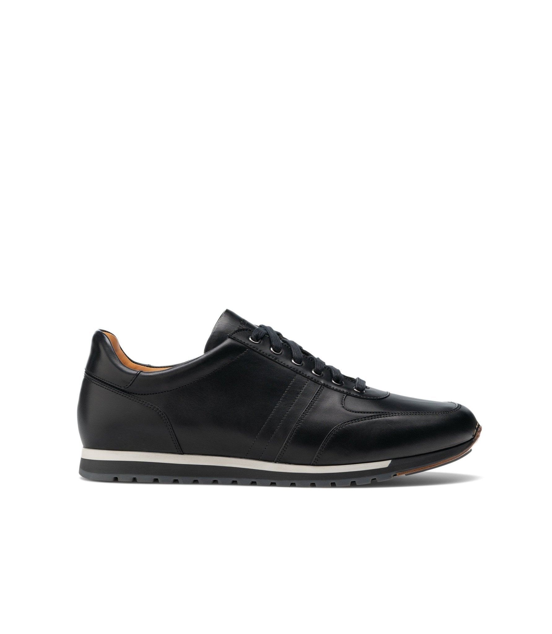 MAGNANNI Ibiza Black Leather Sneakers for Men - Stylish & Comfortable Casual Shoes for Walking, Travel & Everyday Wear