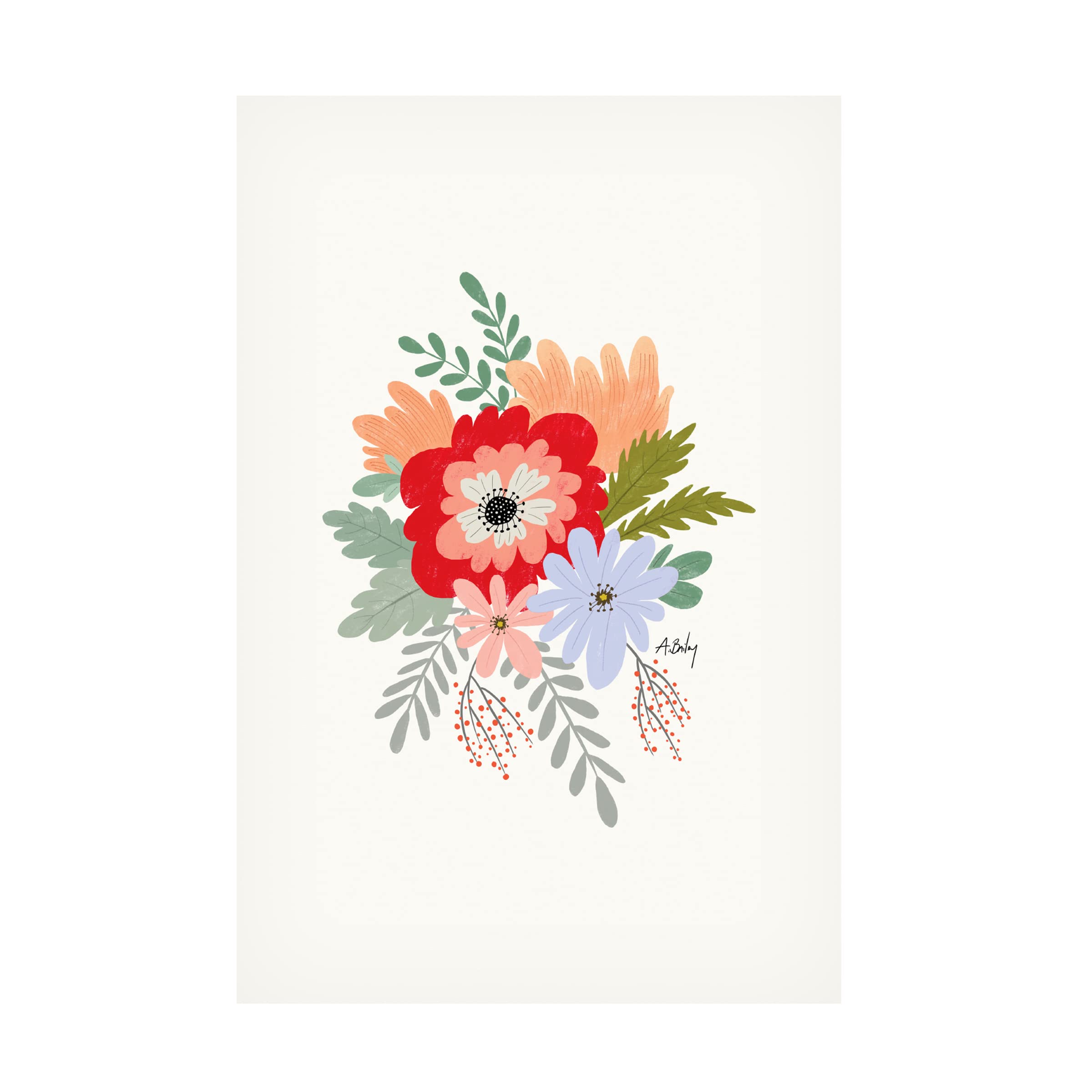 Annie Bailey Art 'Spring Flowers' Canvas Wall Art Print - Vibrant Floral Home Decor for Living Room, Bedroom & Office