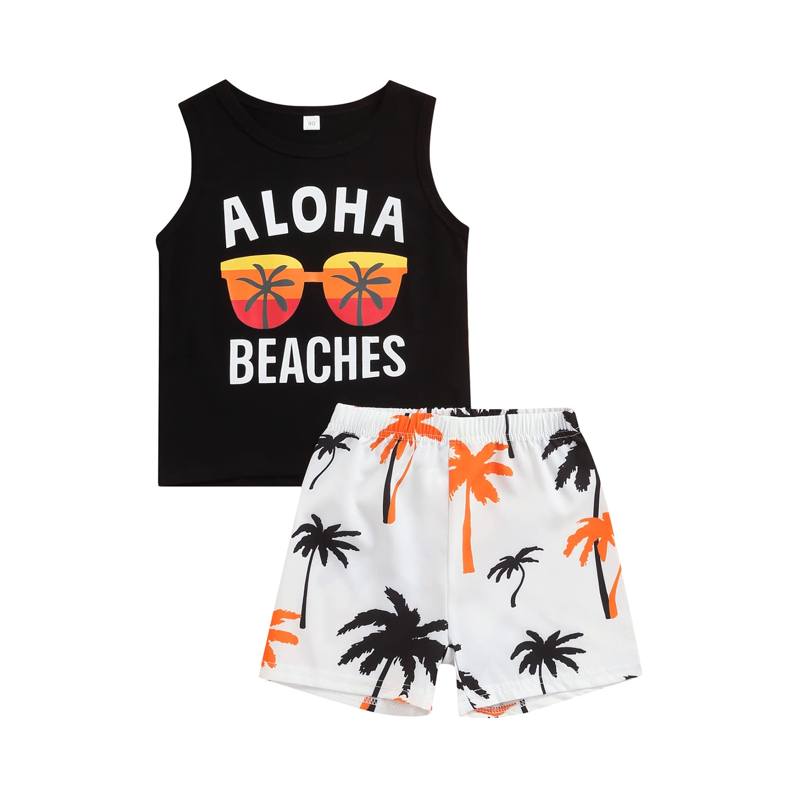 Boys' 2-Piece Summer Outfit Set - Seaside Printed T-Shirt & Shorts for Toddlers | Beach Vacation, Playdate & Outdoor Activities