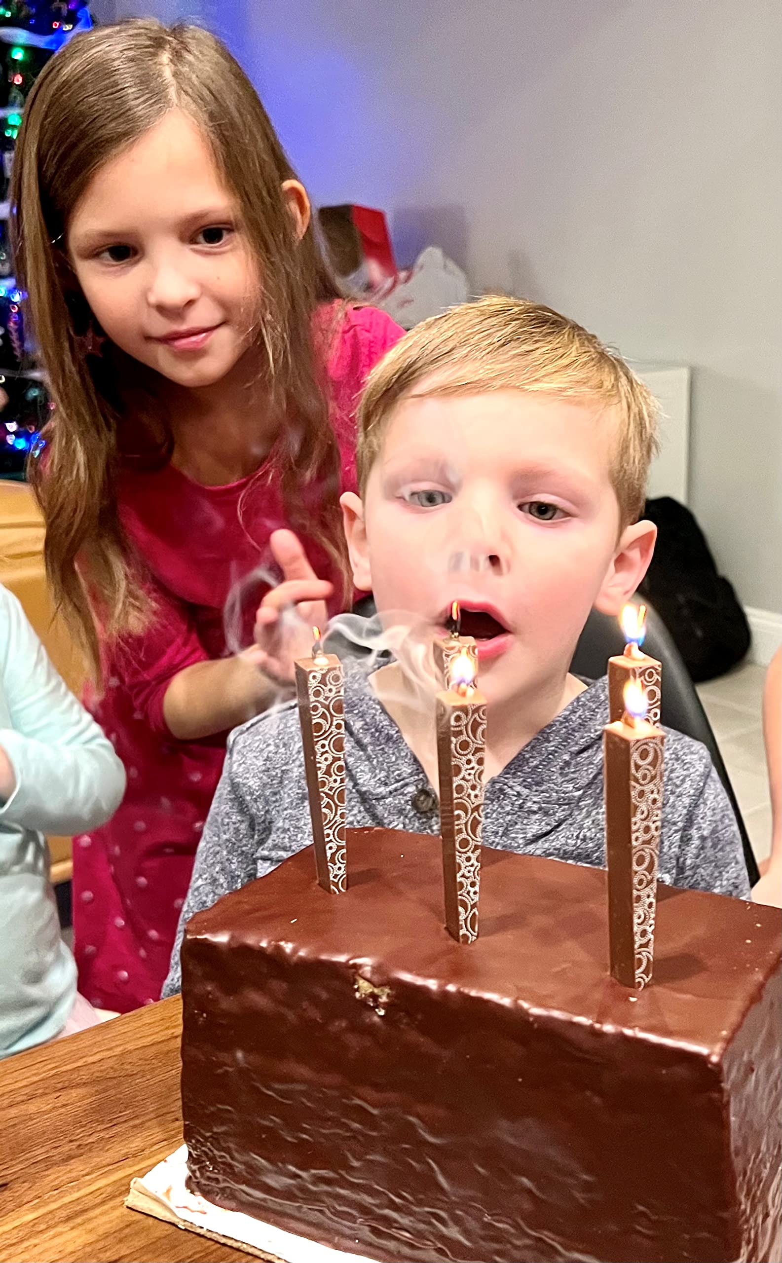 Edible Chocolate Birthday Candles - Set of 3 Milk Chocolate Circle Swirl Candles for Cakes, Cupcakes & Desserts | Perfect for Birthday Parties & Celebrations