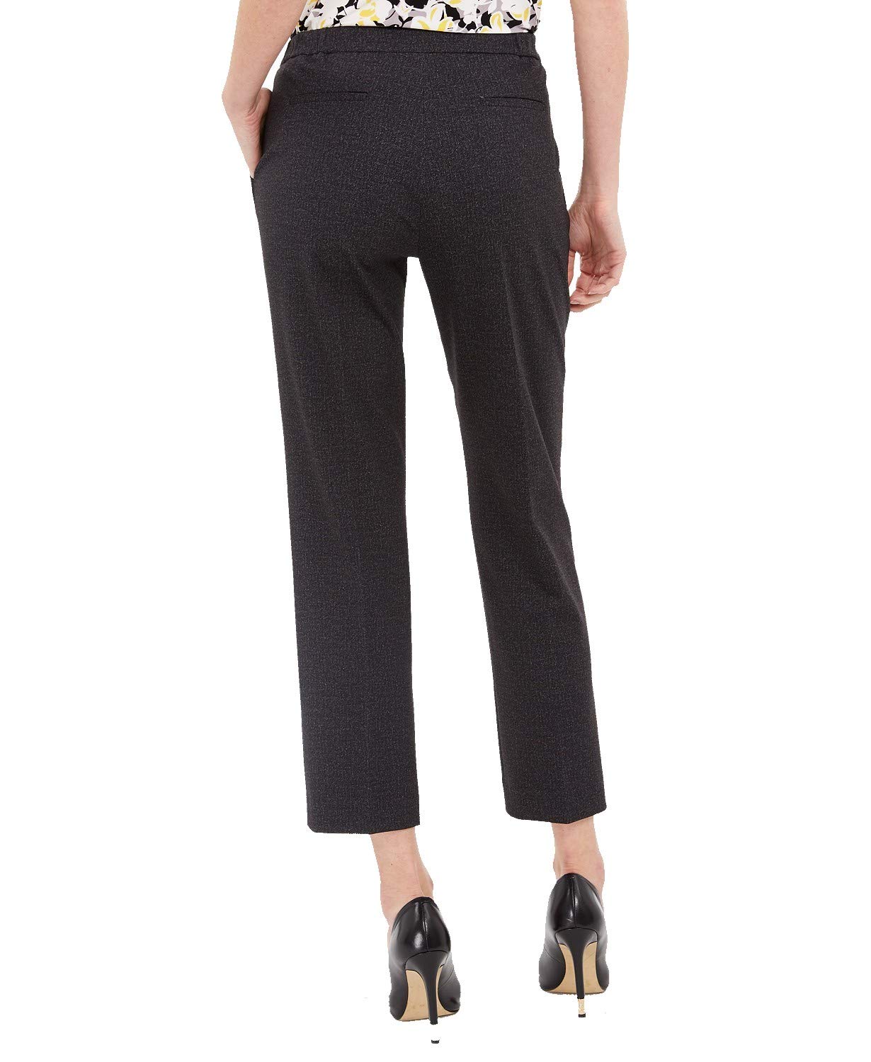 Kasper Women's Twill Ponte Elastic Waist Dress Pants - Comfortable Stretch Work Pants for Office & Business Casual Wear