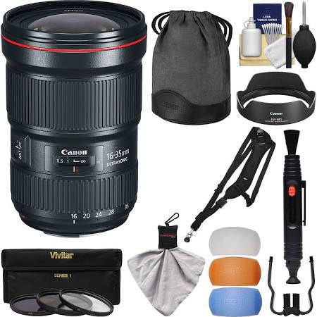 Canon EF 16-35mm f/2.8L III USM Wide Angle Zoom Lens with UV/CPL/ND8 Filter Kit, Flash Diffuser & Sling Strap - Professional Photography for Landscapes, Events & Travel