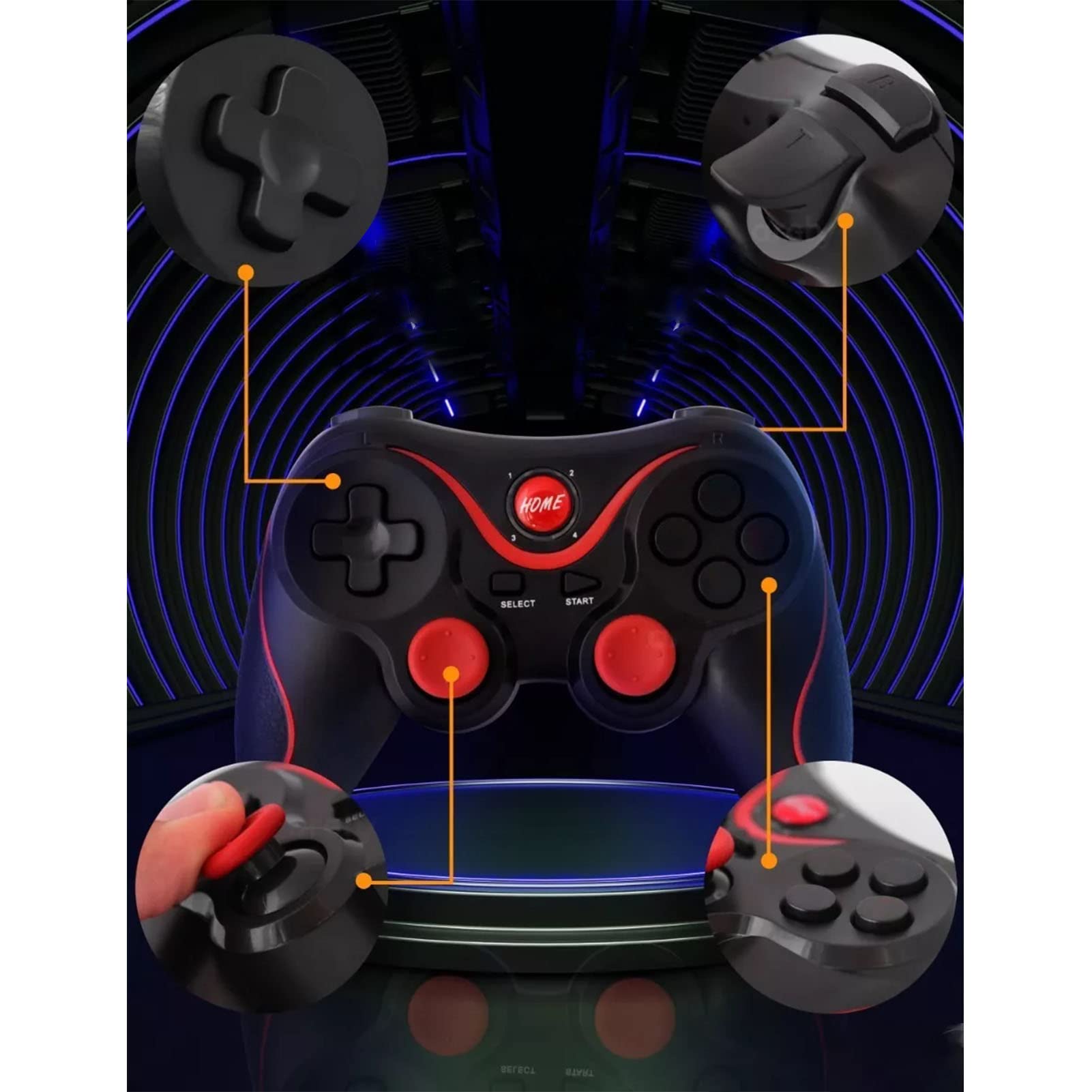 PUSOKEI Wireless Bluetooth Gaming Controller for Android, iOS, PC, VR - Dual Vibration Joystick Gamepad for Mobile Phones & Computers | Perfect for Fortnite, Call of Duty & Cloud Gaming on Smartphones