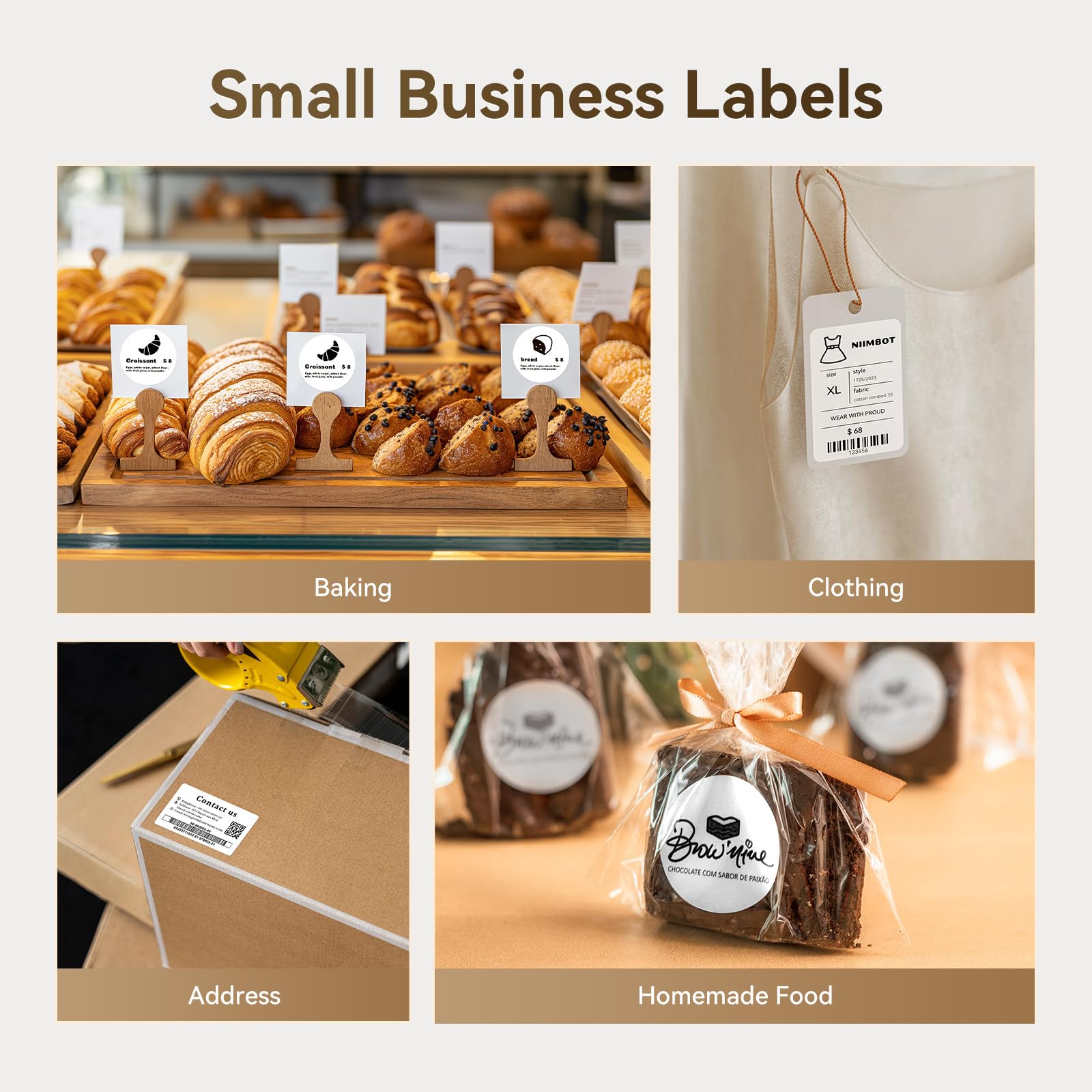 NIIMBOT B1 Bluetooth Thermal Label Printer - Portable Barcode Sticker Maker for Home, Office, Mailing & Small Business | Compatible with iOS Android PC | Perfect for Organizing, Shipping, Bakery & Grocery Labels (Blue)