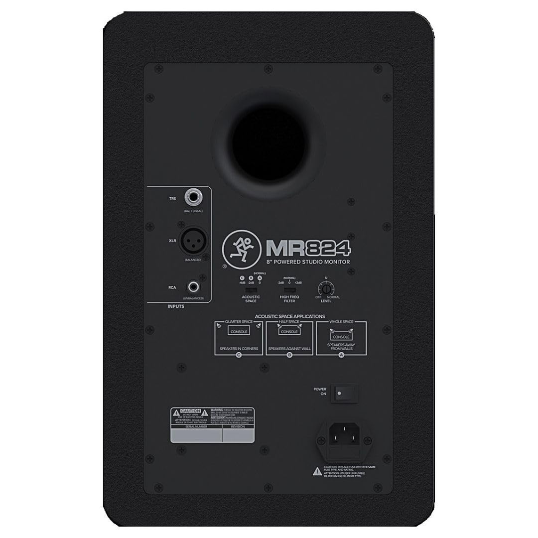 Mackie MR824 8-Inch Powered Studio Monitor - Professional Audio Speaker for Home & Recording Studios, Music Production, DJing, and Podcasting