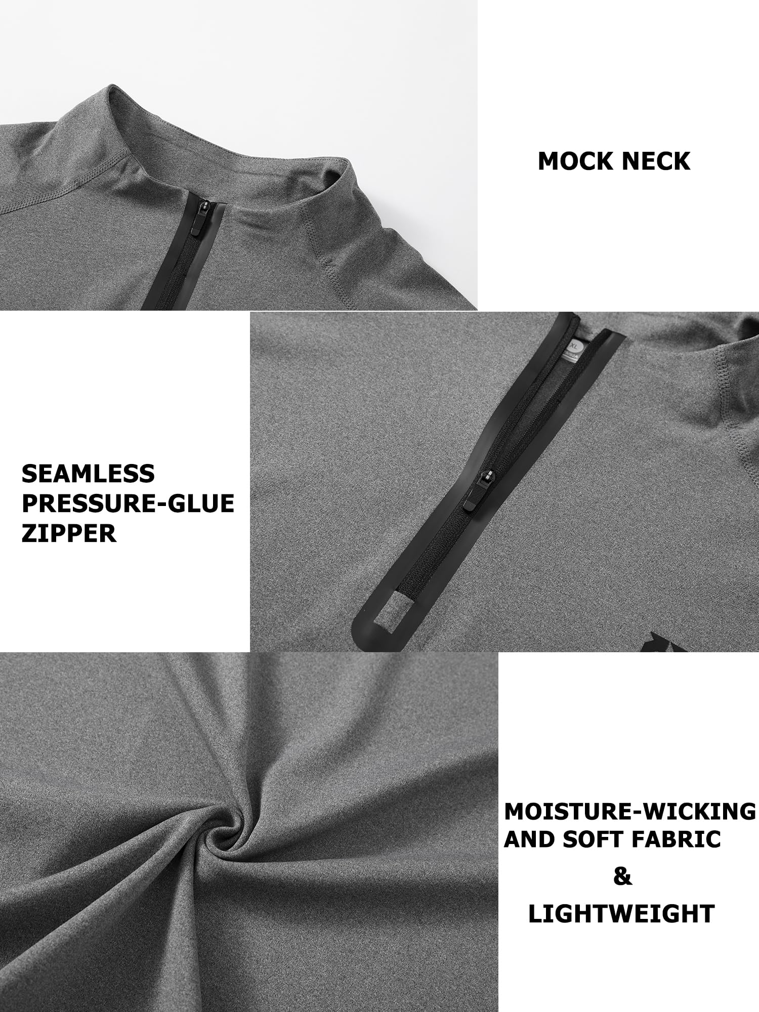 Men's Moisture-Wicking Running Shirts - Slim Fit Quarter Zip Pullover for Workout, Outdoor Sports, Golf & Pickleball | Lightweight Performance Top for Jogging, Gym & Active Lifestyle