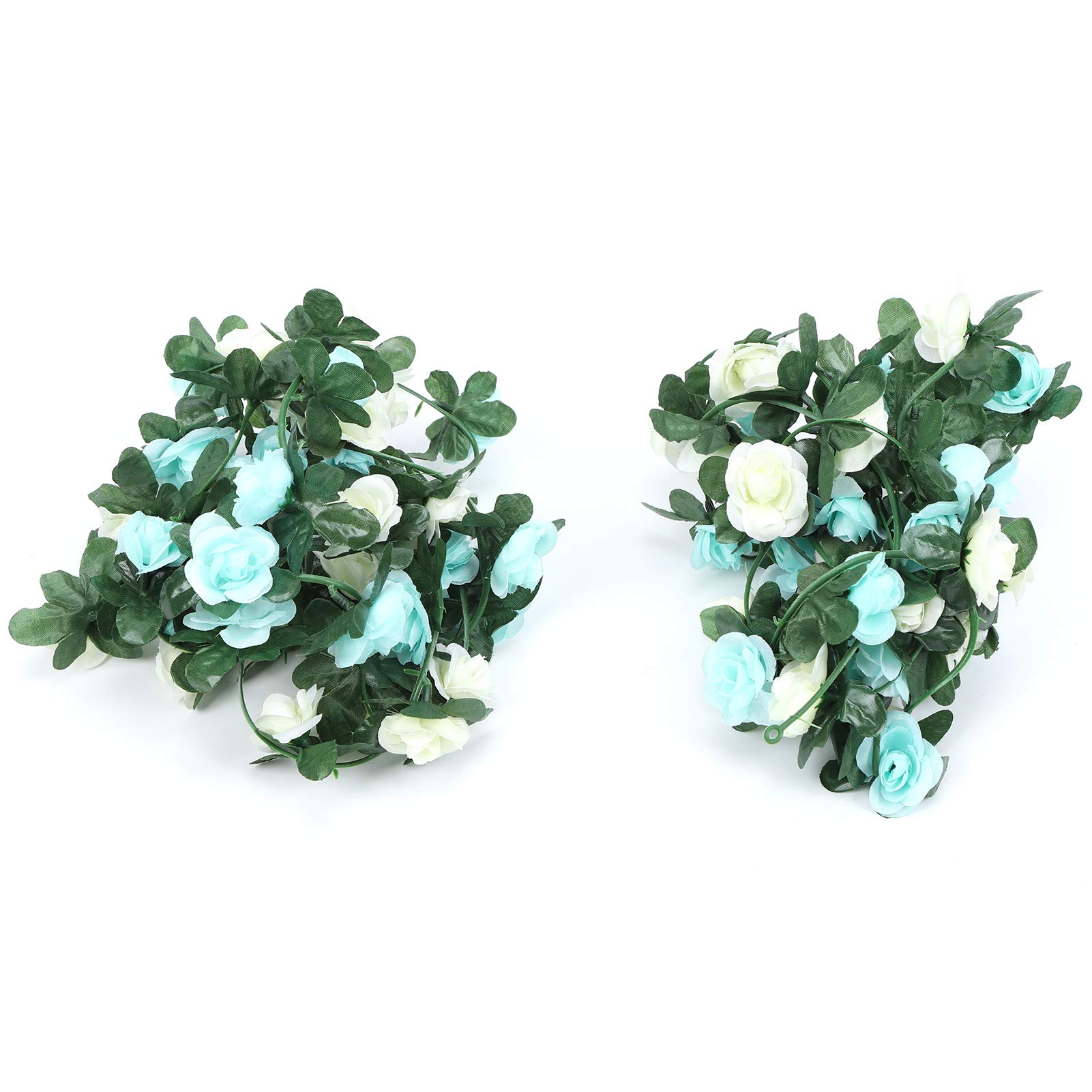 2Pcs Flower Vine Garland Decor - Hanging Cloth & Plastic Home Decor for Wedding, Party, Garden - Perfect for Indoor & Outdoor Festive Decorations