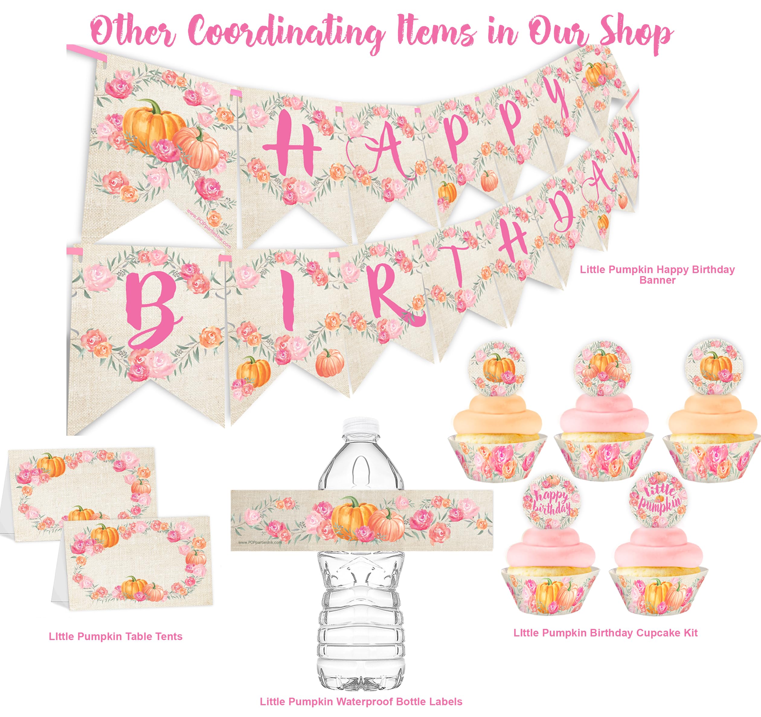 Little Pumpkin Cupcake Toppers & Wrappers Set - 24pcs Halloween & Fall Party Decorations - Perfect for Pumpkin Birthday, Baby Shower & Thanksgiving Dessert Decor