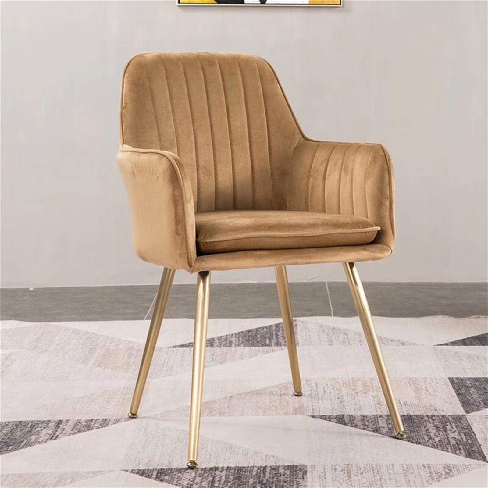 Elegant Upholstered Dining Chairs Set of 2 - Wrought Iron Legs, Comfortable Side Chairs for Kitchen, Dining Room, Living Room & Bedroom (Khaki) | Perfect for Family Gatherings & Home Decor