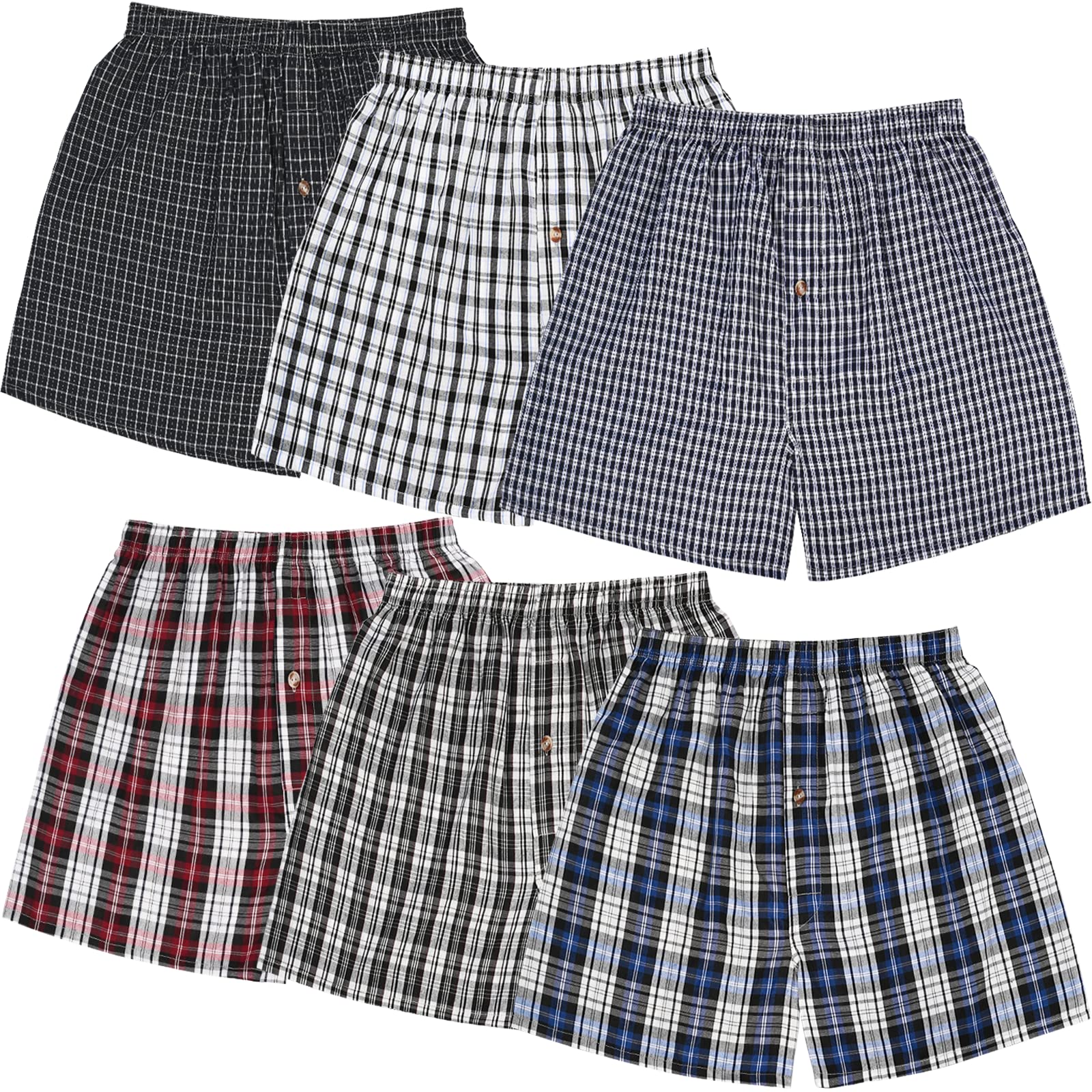 JupiterSecret Men's Cotton Woven Boxer Briefs - 3 Pack Assorted Colors Soft Breathable Underwear for Everyday Comfort & Active Lifestyle
