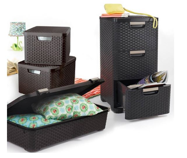Rattan Style 3-Drawer Storage Cabinet - Natural Woven Wicker Dresser for Bedroom, Living Room & Office Organization
