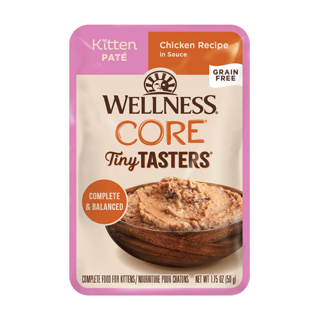 Wellness CORE Tiny Tasters Wet Cat Food - Minced Chicken & Beef, Flaked Tuna & Shrimp, Duck Recipes - Grain-Free, Healthy & Nutritious Cat Food for Kittens & Adult Cats - Perfect for Picky Eaters & Mealtime Variety