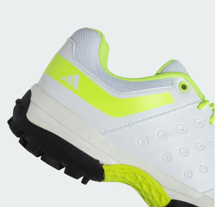 Adidas CriNu 23 M Cricket Shoes for Men - Cloud White/Lucid Lemon/Off White - Lightweight Performance Footwear for Cricket Matches & Training