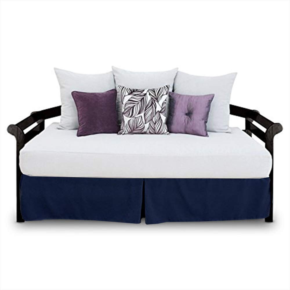 Premium Twin Size Daybed Skirt - Brushed Microfiber Pleated Design with Split Corners (39