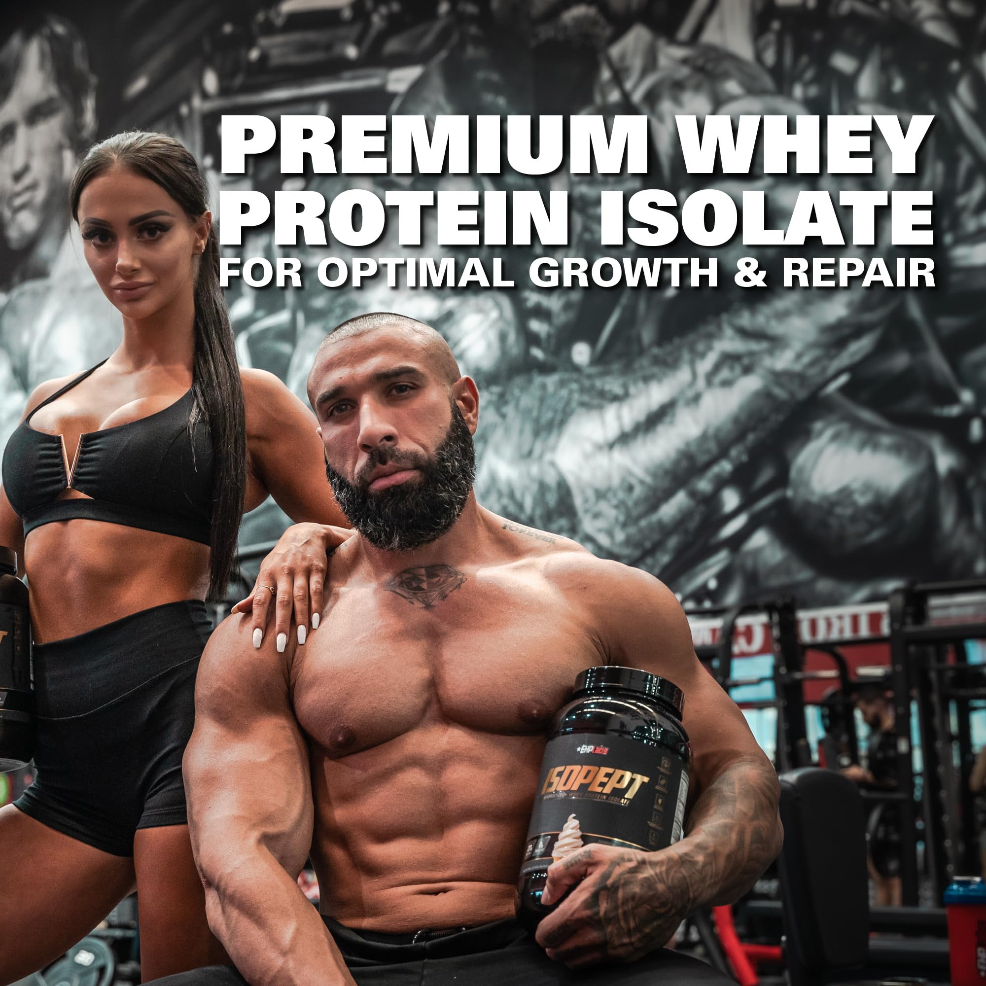 EHPlabs IsoPept Hydrolyzed Whey Protein Powder - 100% Whey Protein Isolate & Hydrolysate, 27g Protein per Serving, Non-GMO, Gluten Free, Fast Absorption, Easy Digestion, Strawberry Milkshake Flavor (27 Servings) - Perfect for Post-Workout Recovery, Muscle Building & Weight Management