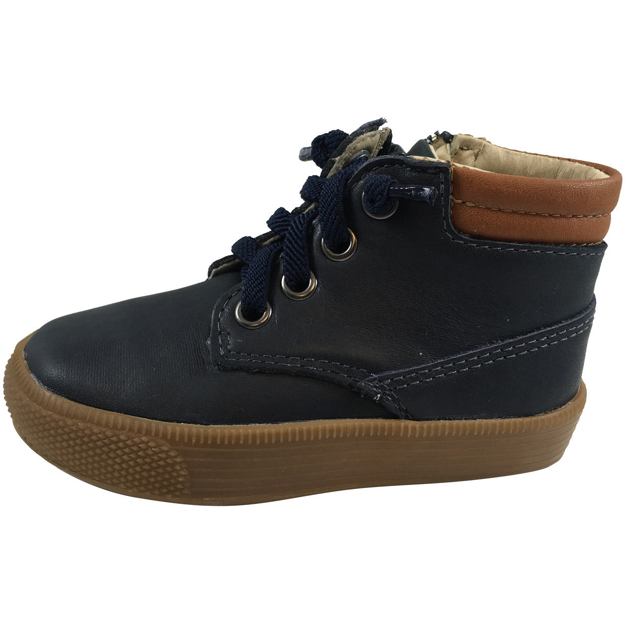 Old Soles Boys Girls Rover Navy High Top Lace Up Sneakers - Comfortable Kids Shoes for School, Play & Everyday Wear