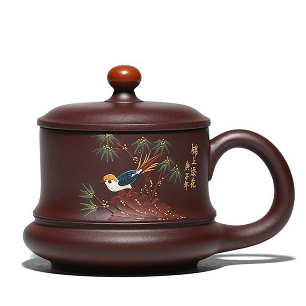 Premium Yixing Purple Clay Tea Cup for Birds - Handcrafted Chinese Ceramic Teacup - Perfect for Tea Ceremonies, Gifts & Home Decor