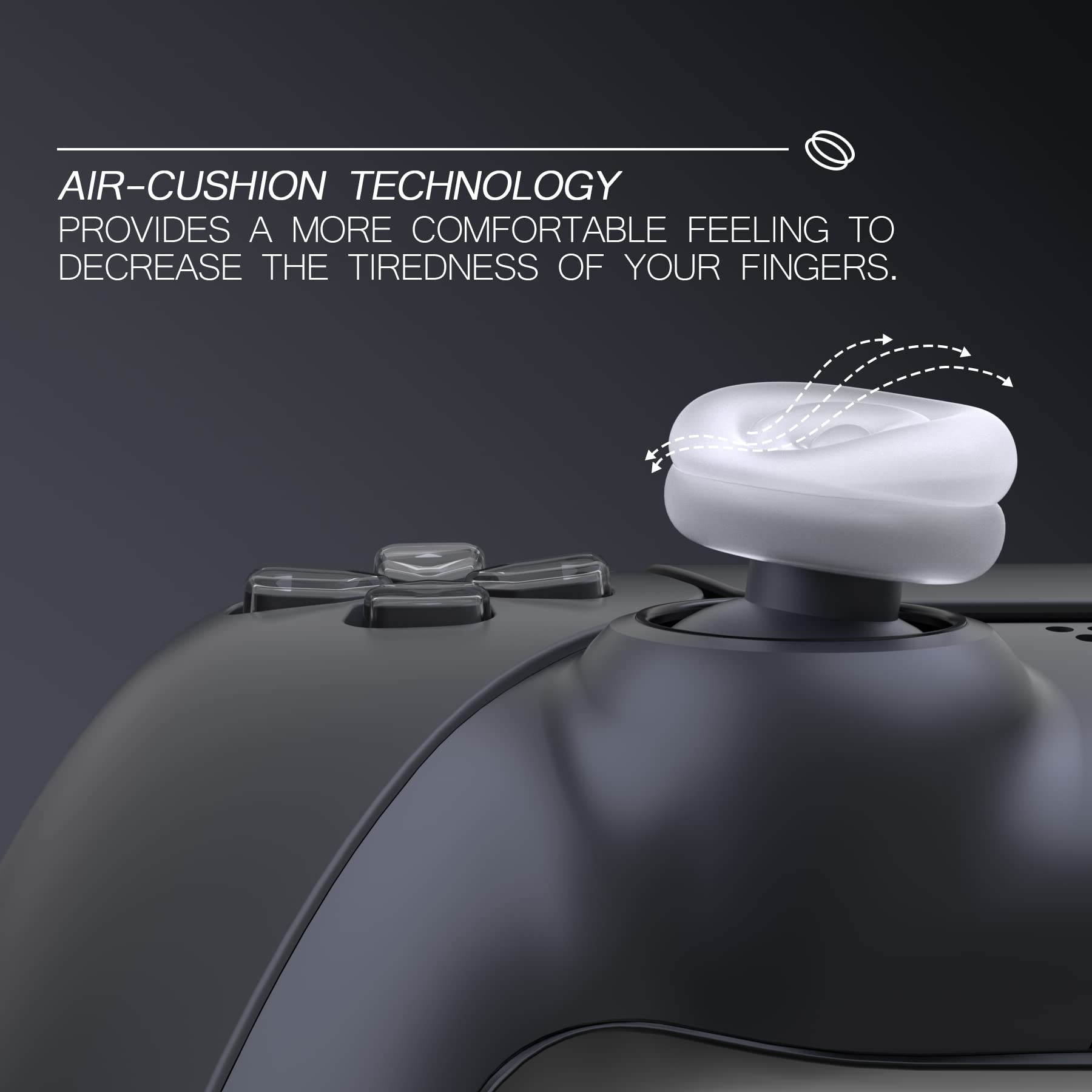 PlayVital Transparent Thumbstick Caps for PS5, PS4, Xbox Series X/S, Xbox One/Elite Series 2 & Switch Pro Controller - Premium Joystick Grips for Enhanced Gaming Comfort - Perfect for FPS, Racing & Long Gaming Sessions