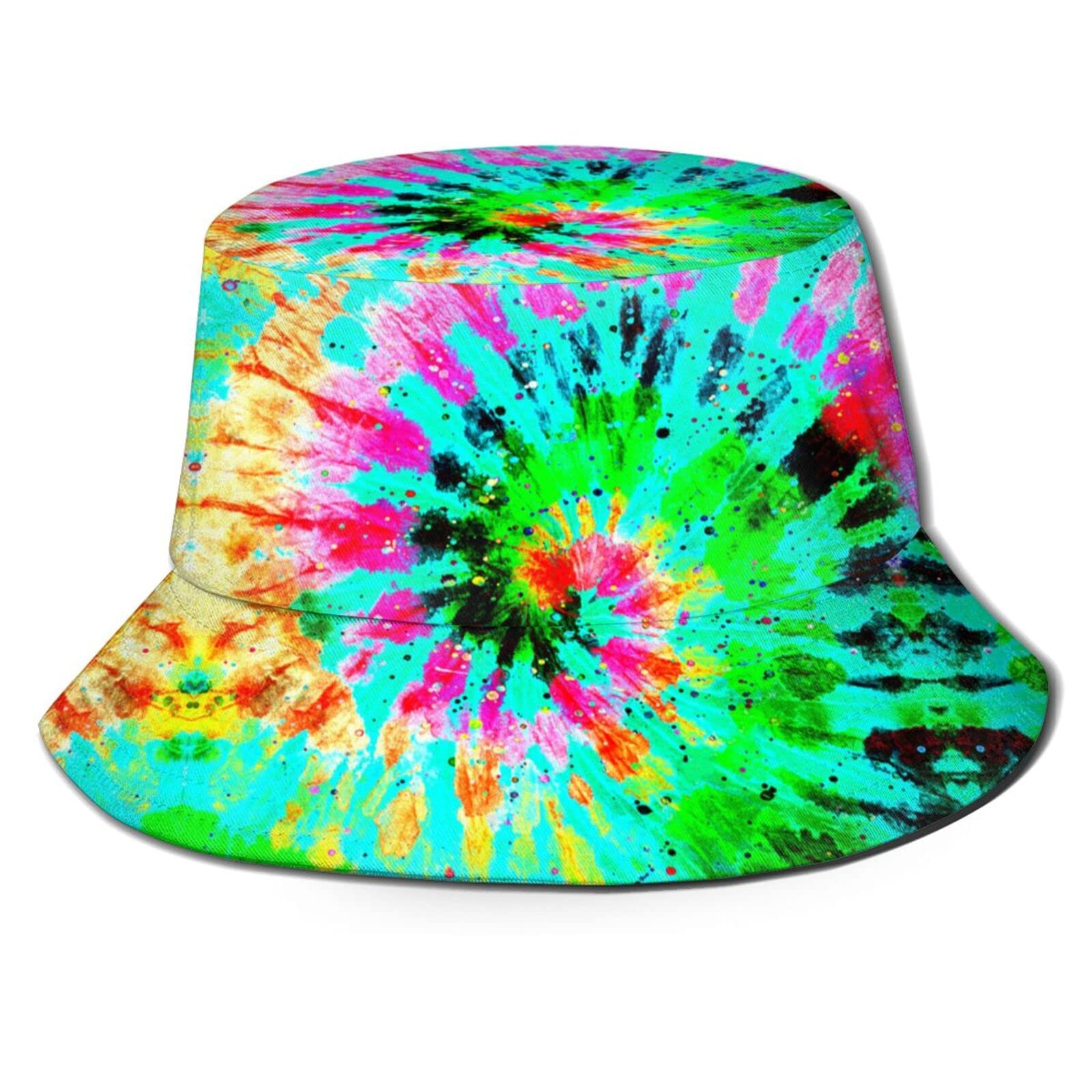 Vibrant Tie Dye Bucket Hat - Colorful Summer Unisex Sun Hat for Beach, Music Festivals & Outdoor Activities