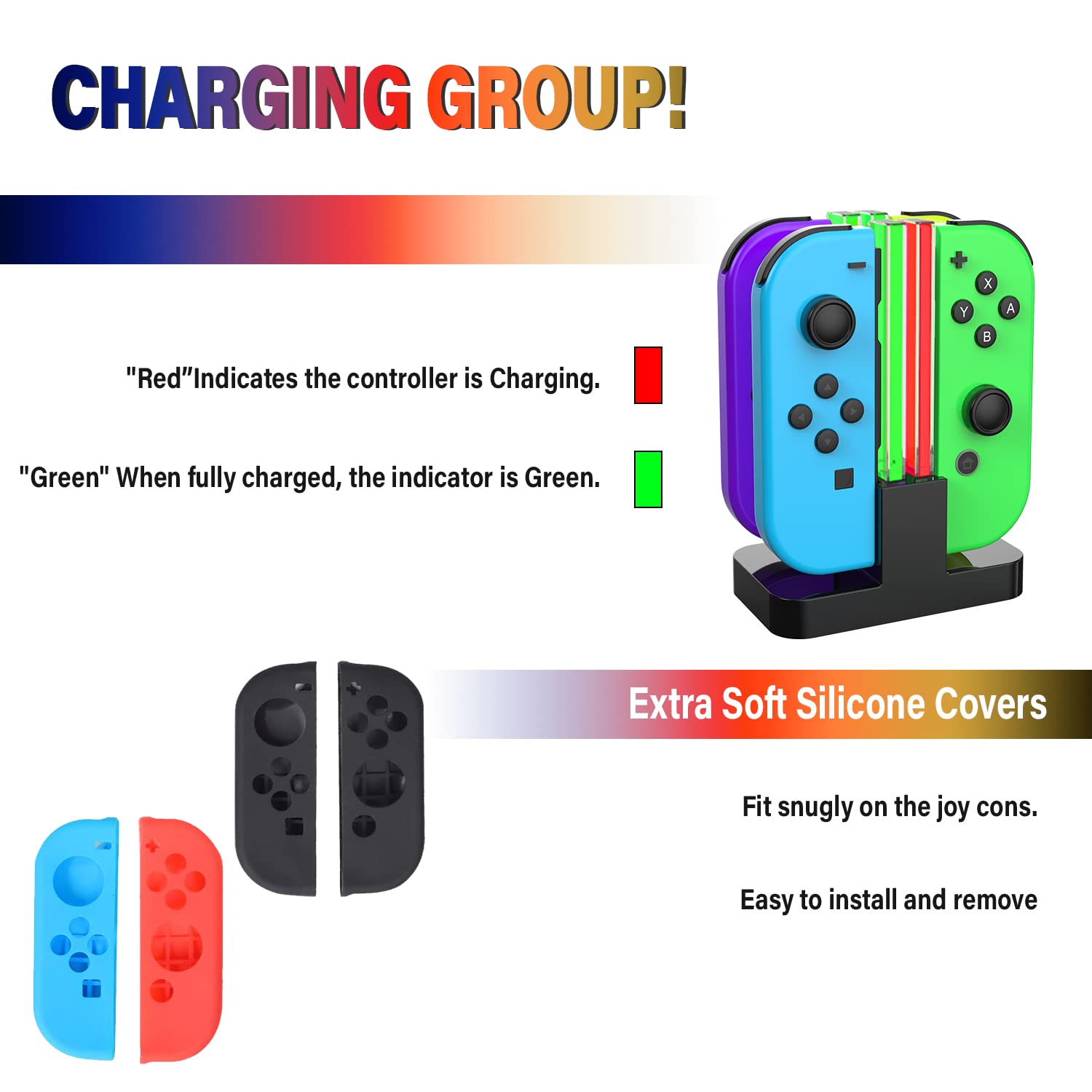 Deruitu 18-in-1 Nintendo Switch Accessories Bundle - Includes Carrying Case, Screen Protector, Playstand, Game Case, Joystick Caps, Charging Dock & Steering Wheel (Red) | Perfect for Travel, Gaming Parties & Home Entertainment