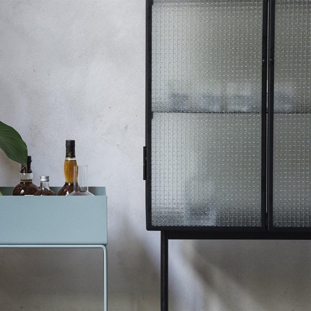 Ferm Living Haze Glass Showcase - Modern Display Cabinet for Home Decor & Collectibles - Perfect for Living Room, Bedroom, or Office Storage