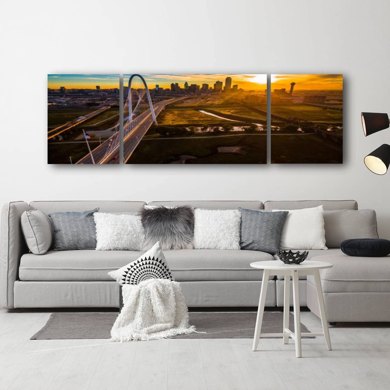 Premium Framed Giclee Canvas Prints - Dallas Texas Skyline Wall Art, Fashion & Family Paintings for Living Room & Office Decor (63”W x 20”H) - Perfect for Home, Office & Gift Giving