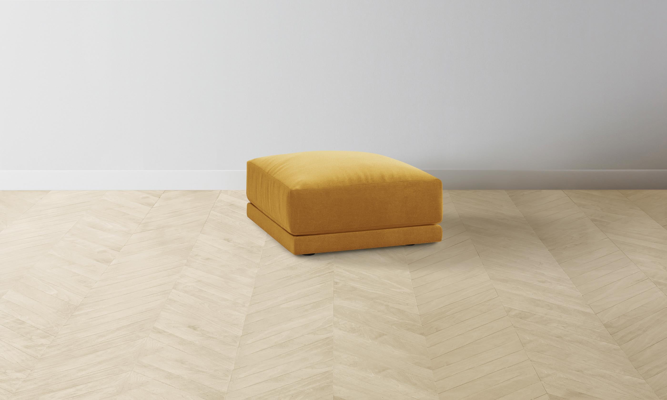 The Jones Ottoman - Premium Mohair in Amber | Stylish Living Room & Bedroom Footrest | Perfect for Relaxing & Home Decor