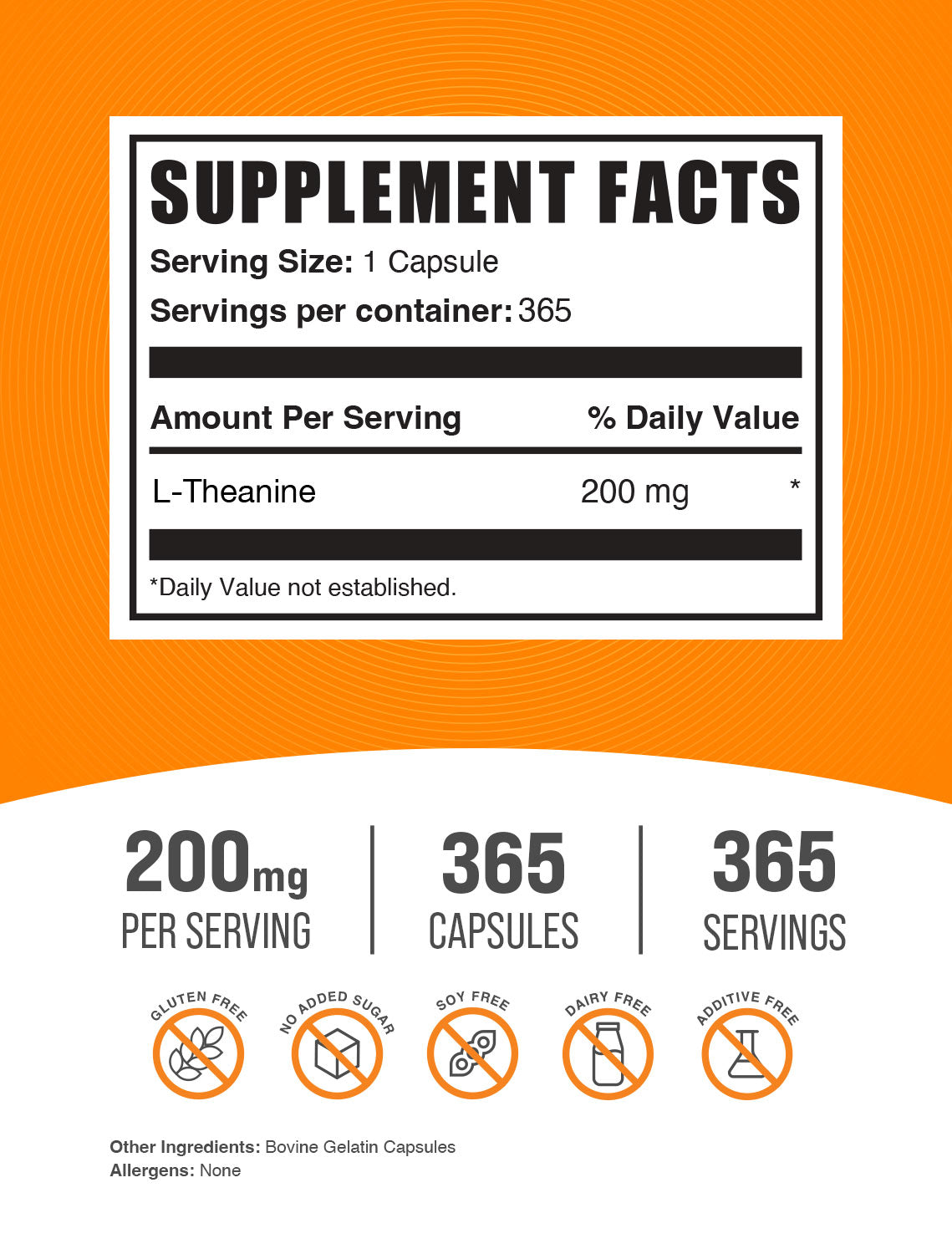 Premium L-Theanine Capsules 200mg - Natural Stress Relief & Sleep Aid Supplement for Relaxation & Focus - Vegan, Non-GMO - Perfect for Work, Study & Meditation