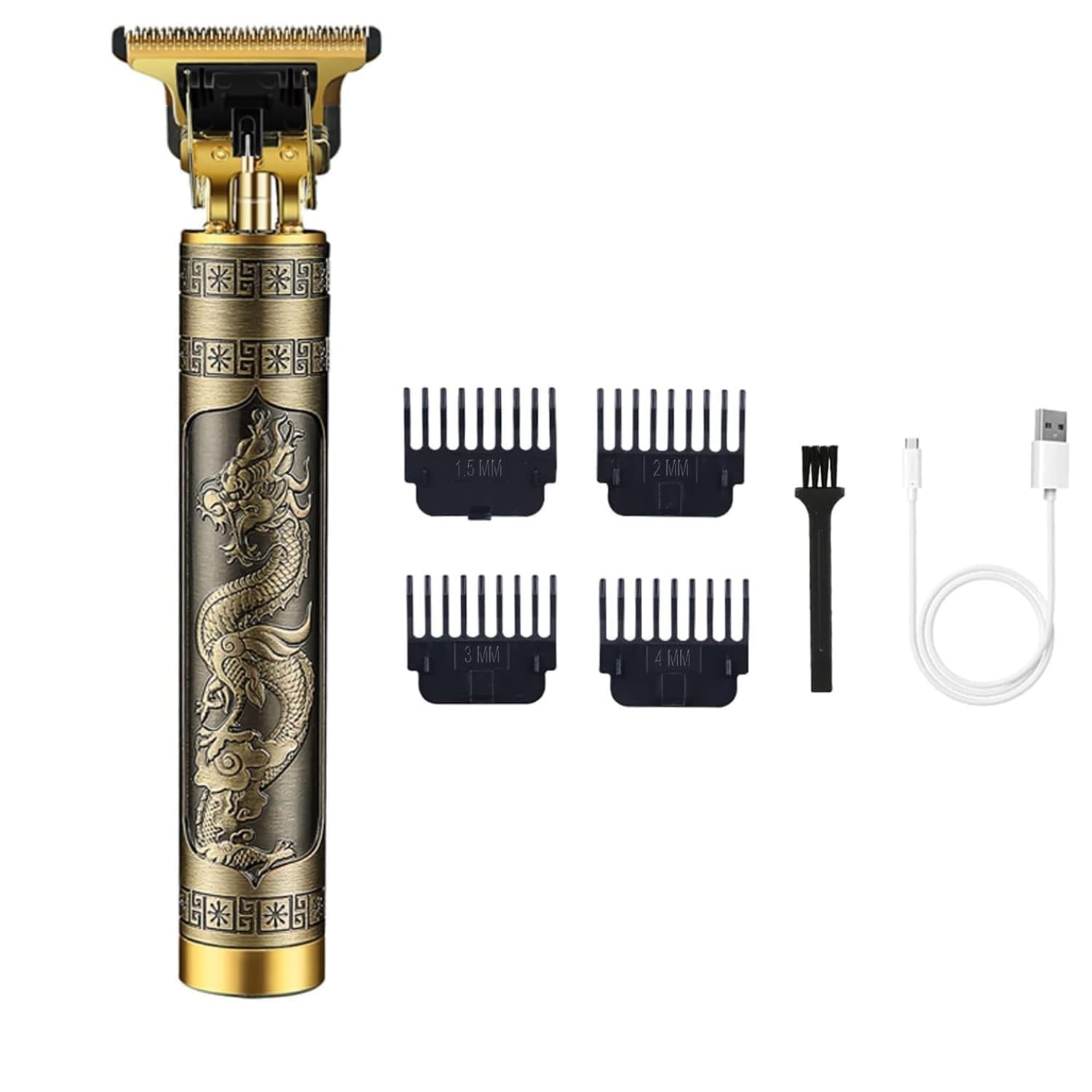 ANSHI Professional Cordless Hair Clippers for Men - Rechargeable Battery Powered Hair Trimmer with Adjustable Blades, Buddha Style Design & Metallic Body - Perfect for Home Barbering, Beard Trimming & Personal Grooming