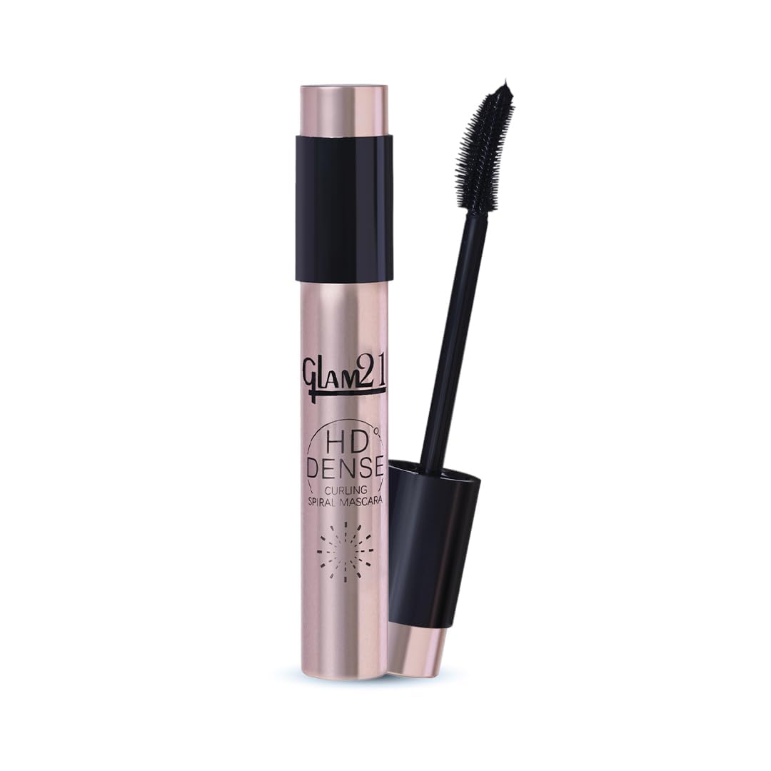 Glam 21 HD Dense Mascara with Petite Brush - Thermal Sensitive Technology, Smudge Proof & Waterproof - Voluminous Eyelashes for 16 Hours Long Wear (Black) | Perfect for Everyday Makeup, Date Nights & Special Occasions