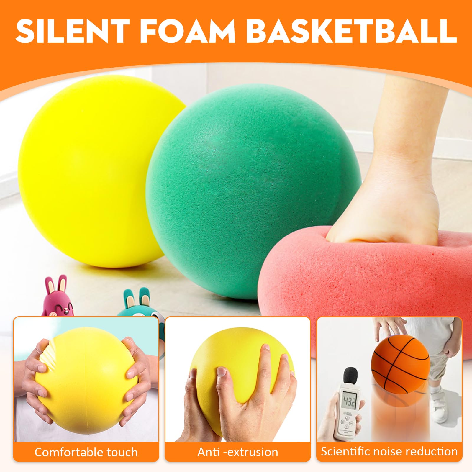 **2025 Upgraded Silent Basketball - Dribble Dream Indoor Training Foam Ball for Quiet Dribbling Practice | Perfect for Home, Gym & Apartment Use**