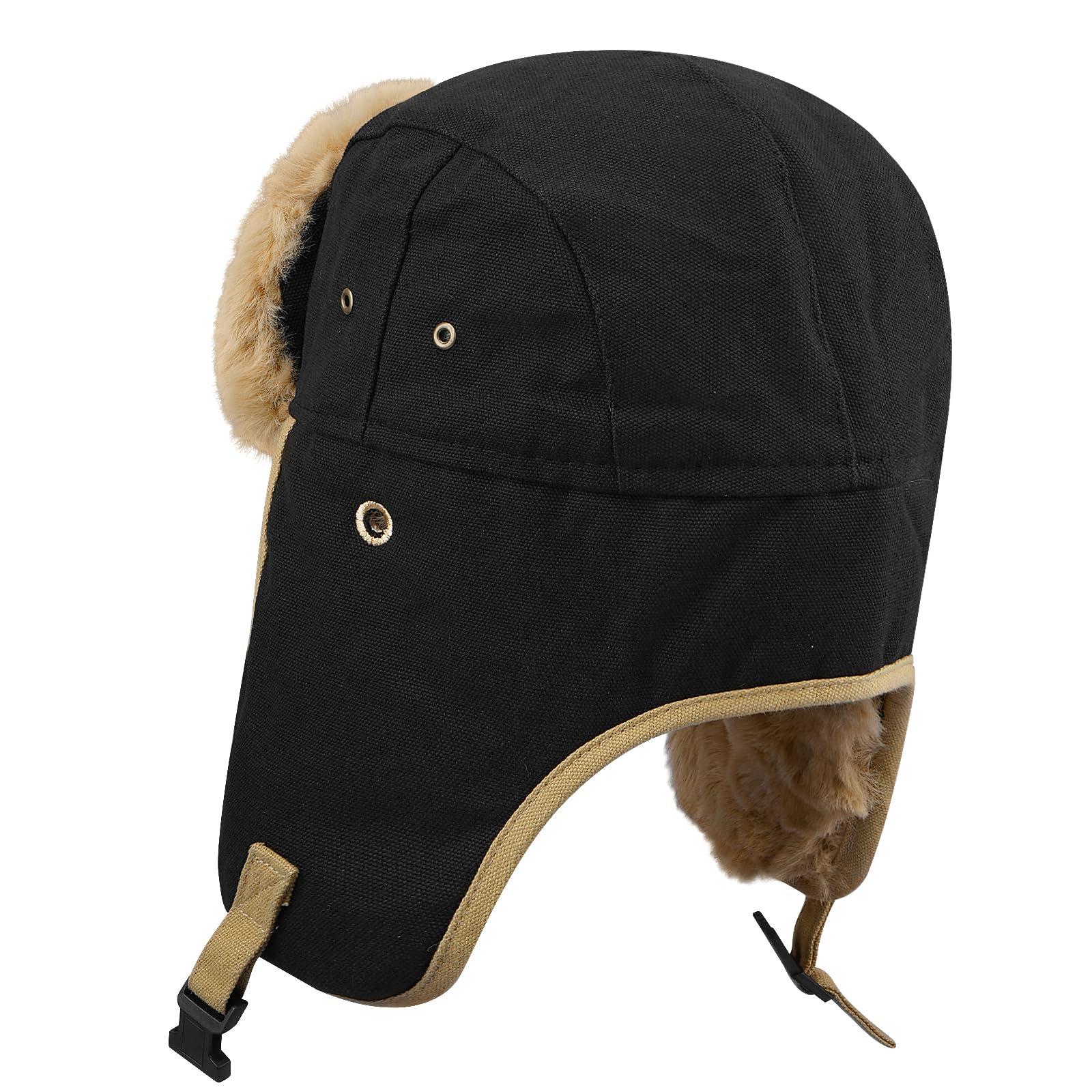 Croogo Winter Trapper Hat - Warm Fleece-Lined Ski Hat with Ear Flaps for Men & Women - Cozy Aviator Ushanka Russian Style Hat for Snowboarding, Skiing, and Cold Weather Outdoor Activities