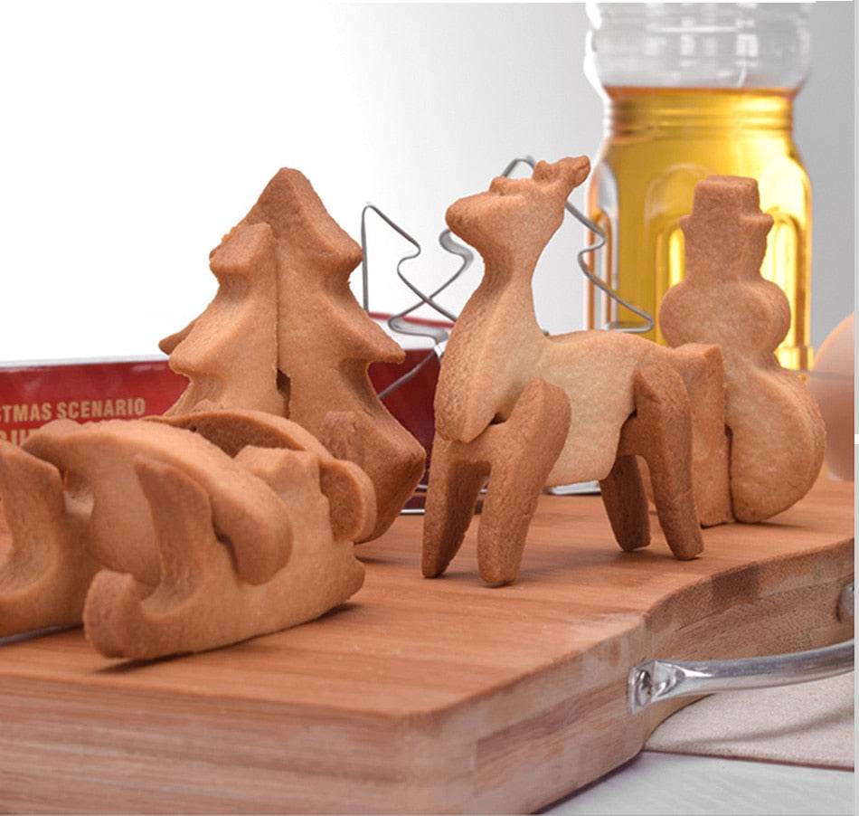 3D Christmas Cookie Mold Set - 12 Piece Holiday Baking Kit for Festive Cookies, Gingerbread, and Decorations | Perfect for Christmas, DIY Gifts, and Family Baking Fun