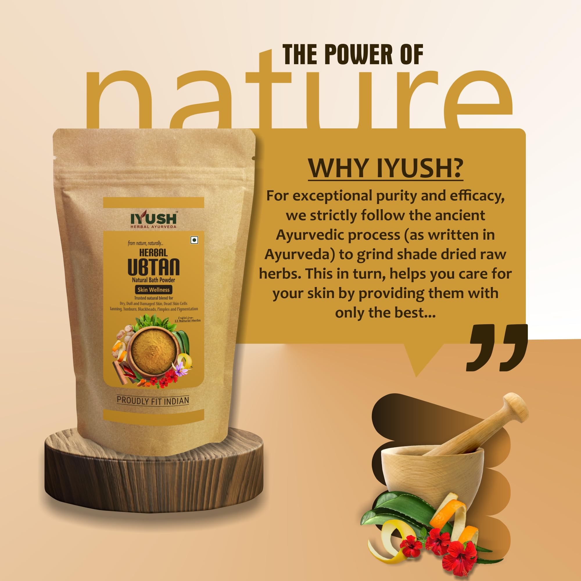 IYUSH Herbal Ayurveda Ubtan Powder – 400gm | Natural Turmeric Face Wash & Exfoliating Scrub | Brightening & Healing Skin Care | Bridal Glow Treatment | For Daily Cleansing & Special Occasion Prep