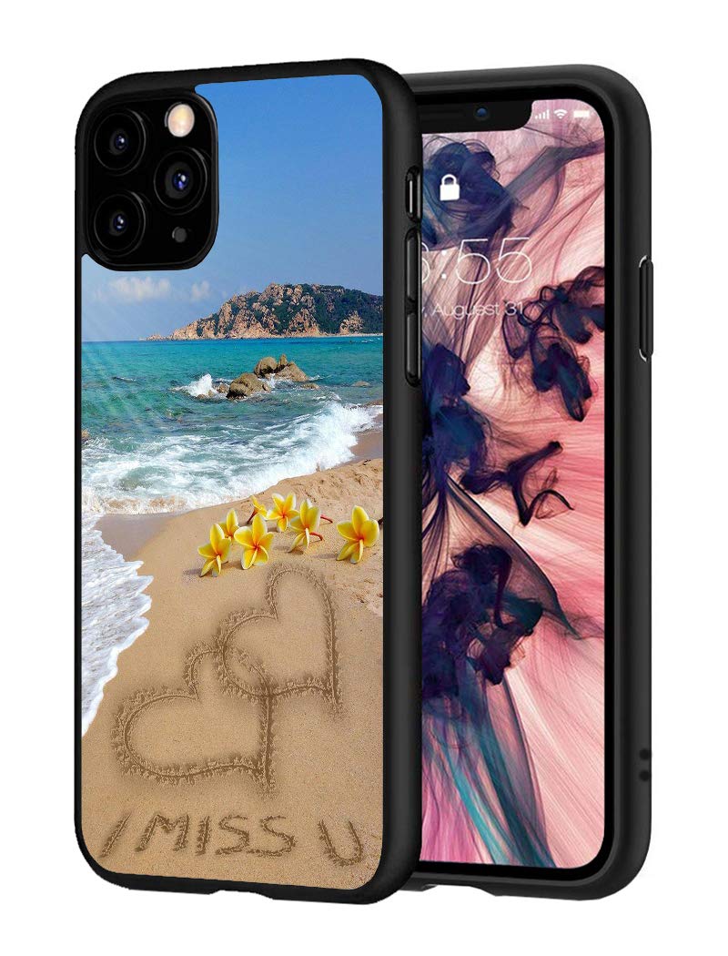 **iPhone 11 Pro Max Case (6.5 inch, 2019) - Slim, Shock-Absorption Silicone Protective Cover with Romantic Love & Beach Confession Design | Durable, Impact-Resistant for Everyday Use & Travel**