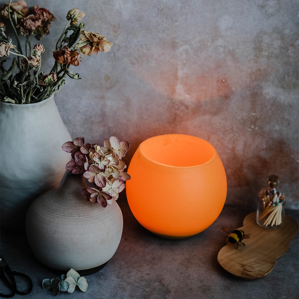 Natural Beeswax Luminary Candle Bowl - Handmade Eco-Friendly Home Decor for Relaxation, Meditation & Romantic Ambiance