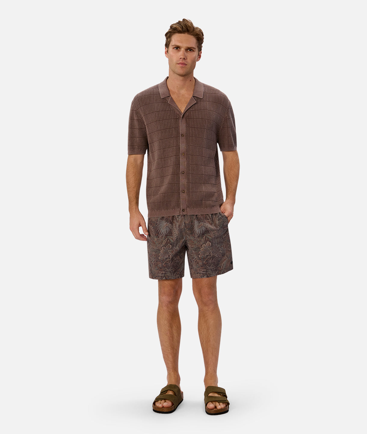 The Clemente Short Sleeve Shirt - Premium Cotton Fig Print Casual Wear for Men | Perfect for Summer Outings, Beach Vacations & Casual Fridays