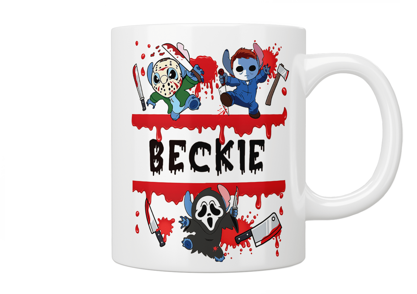 Custom Slasher Stitch Coffee Mug - Personalized Disney Lilo & Stitch Themed Cup - Perfect for Halloween, Gifts & Coffee Lovers