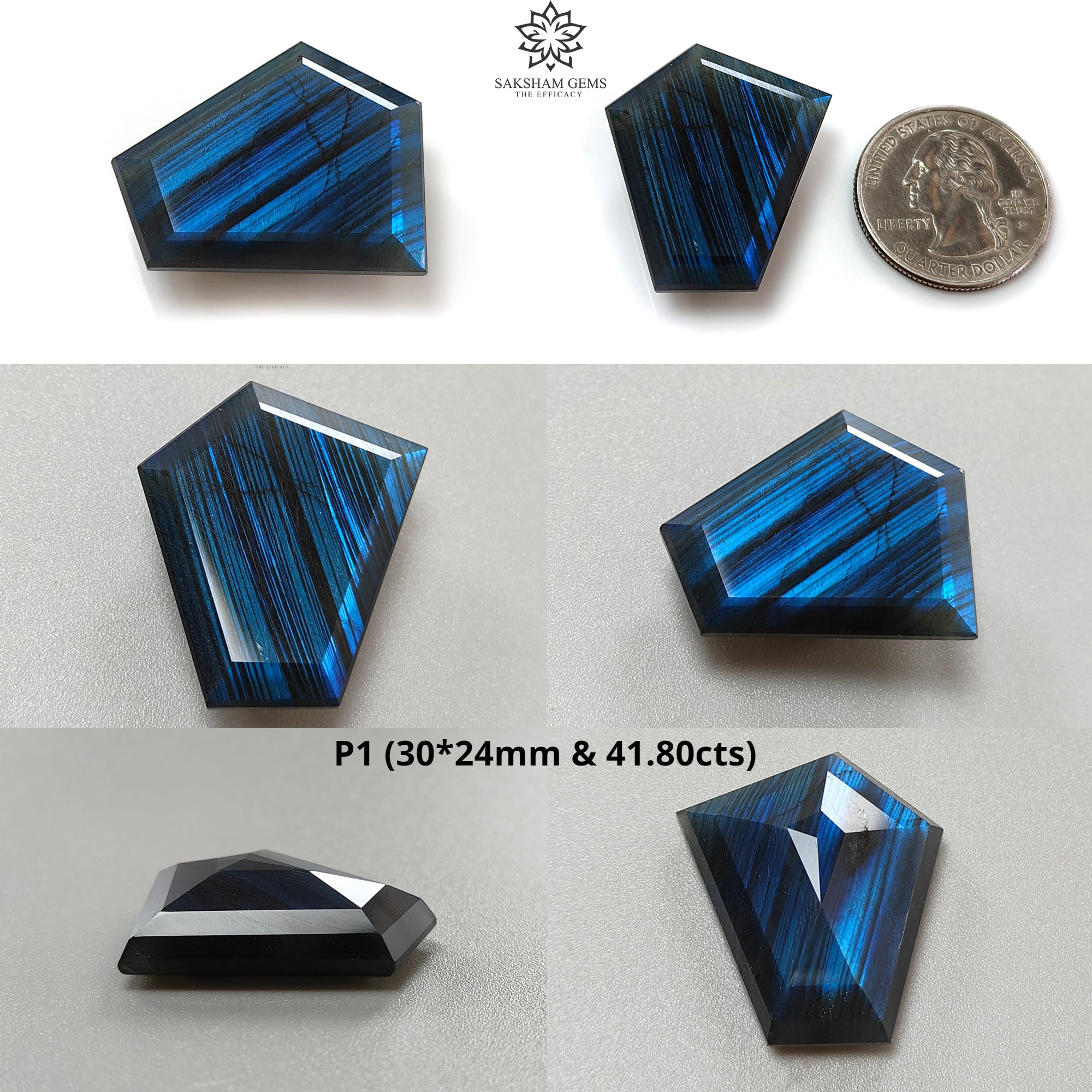 Natural Blue Labradorite Gemstone - Rainbow Flashing Faceted Uneven Cut | Untreated & Unheated | 1pc for Jewelry Making, Healing Crystals & Spiritual Decor