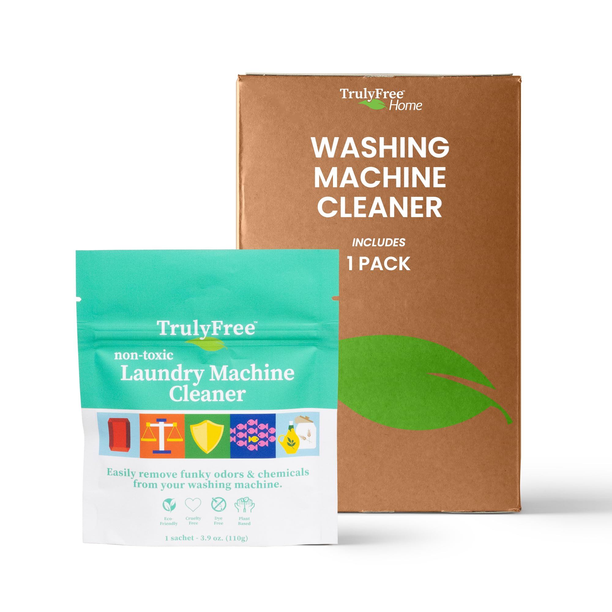 Laundry Washing Machine Cleaner - Deep Cleans Front Load & Top Load Washers - Removes Odor & Mold (1-Use) - Perfect for Monthly Washer Maintenance & Eliminating Musty Smells