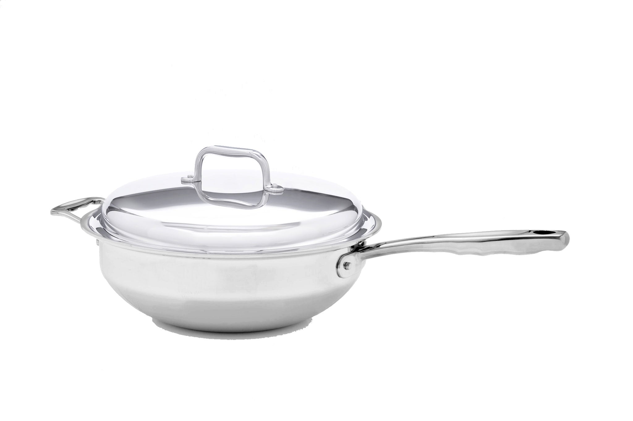 5 Quart Stainless Steel Wok - Professional Non-Stick Stir Fry Pan with Lid - Perfect for Asian Cooking, Stir Frying, Deep Frying & Sauteing - Induction Compatible & Dishwasher Safe