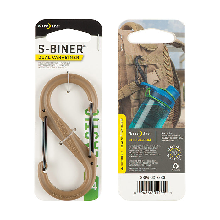 Nite Ize S-Biner Plastic Carabiner #4 - Heavy Duty Clip for Keys, Tools, Gear & Outdoor Activities - Camping, Hiking, Backpacking Essentials